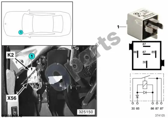 BMW 5 E39 signalo relė K2 – schema