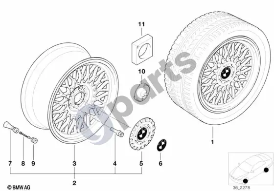 BMW 5 E39 skersinių stipinų dizainas (styl.5) – schema