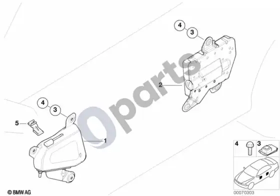 BMW 5 E39 šoninė oro pagalvė – schema