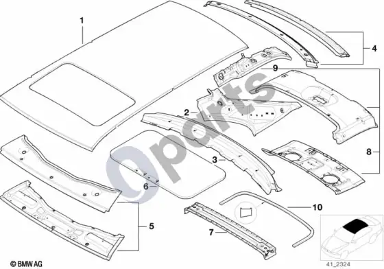 BMW 5 E39 stogas – schema