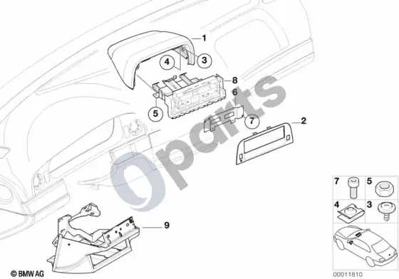 BMW 5 E39 taksometro montavimo dalys – schema