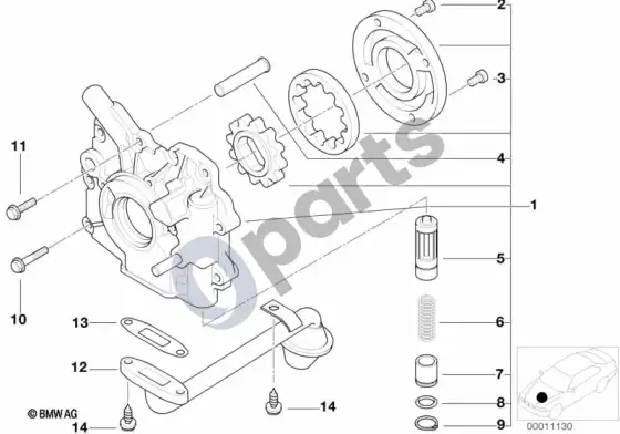 BMW 5 E39 tepimo sistema / alyvos siurblys – schema