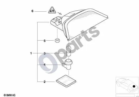 BMW 5 E39 trečiasis stabdymo žibintas – schema