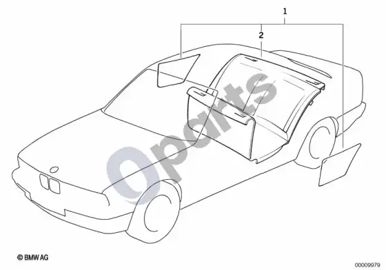 BMW 5 E39 universalus apsauginis galinis dangtelis – schema