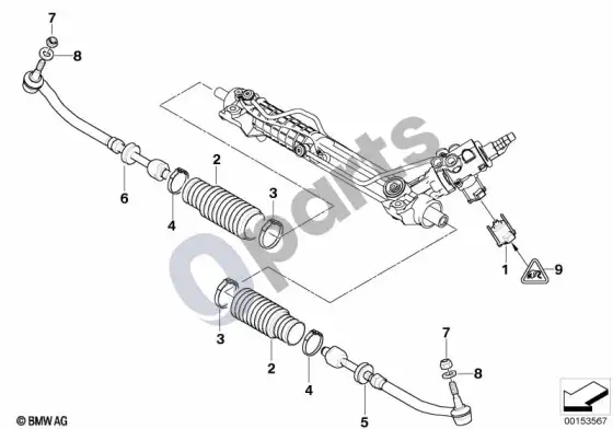 BMW 5 E39 vairo trauklės / skersinės trauklės – schema
