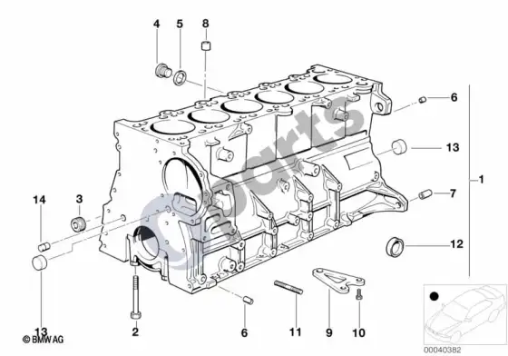 BMW 5 E39 variklio blokas; ... - 1999.03 – schema