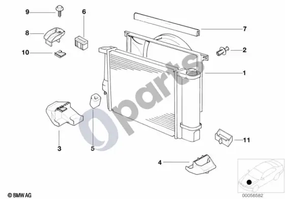 BMW 5 E39 ventiliatoriaus gaubtas – schema