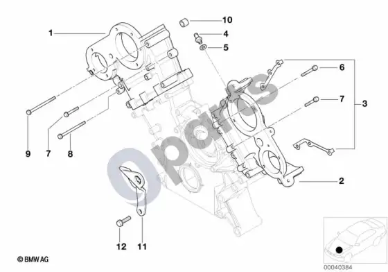 BMW 5 E39 viršutinis paskirstymo mechanizmo dangtis – schema