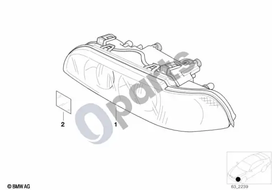 BMW 5 E39 žibintas – schema