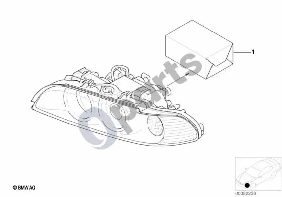 BMW 5 E39 žibinto pakeitimo komplektas, faceliftas 2000; ... - 2000.09 – schema