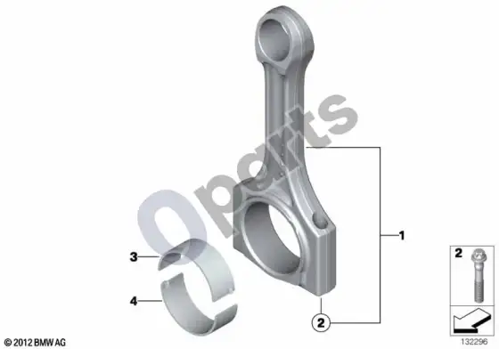 BMW 5 E60 E61 alkūninis velenas, švaistikliai (N52N) – schema
