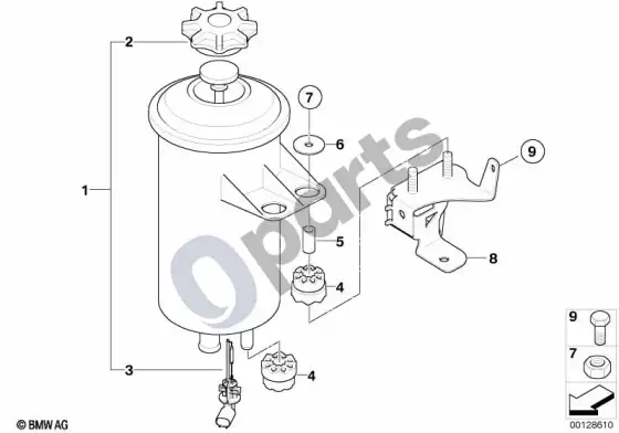 BMW 5 E60 E61 alyvos bakelis / komponentai / dynamic drive (N53) – schema