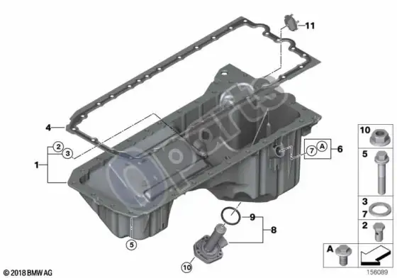 BMW 5 E60 E61 alyvos karteris (N52N) – schema