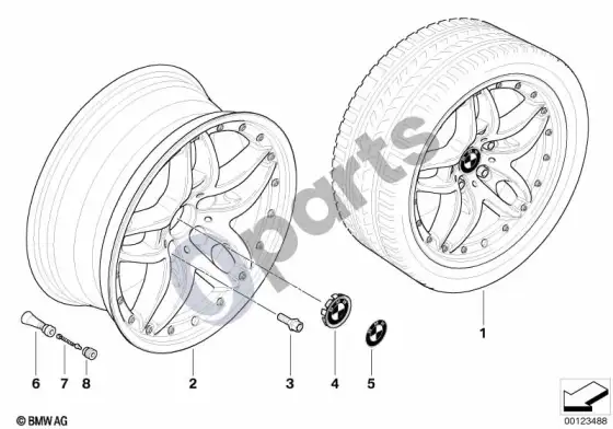 BMW 5 E60 E61 BMW kompozitinis ratlankis, dvigubų stipinų 71 – schema
