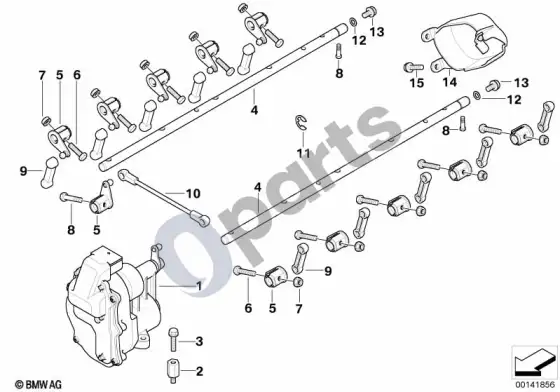 BMW 5 E60 E61 droselio sklendė / akceleratorius – schema