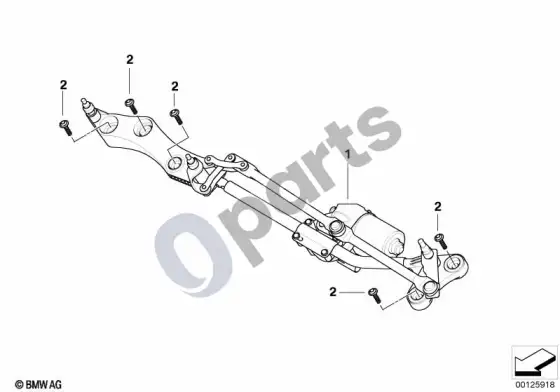 BMW 5 E60 E61 atskiros valytuvo dalys (E60 520D, E61 520D) – schema