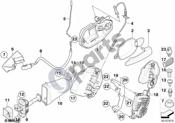BMW 5 E60 E61 galinių durų valdymas/durų spyna (E60 520D, E61 520D) – schema
