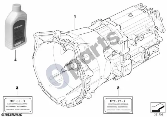 BMW 5 E60 E61 mechaninė pavarų dėžė GS6-37BZ/DZ – schema