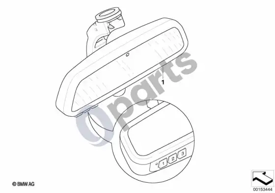 BMW 5 E60 E61 papildomas montavimas: kompasas / nuotolinis valdymas (E60 520D, E61 520D) – schema