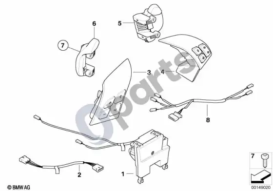 BMW 5 E60 E61 vairo elektroninis valdymas (E60 520D, E61 520D) – schema