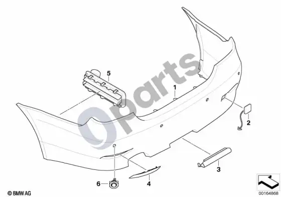BMW 5 E60 E61 galinė apdailos plokštė (E60 520D) – schema