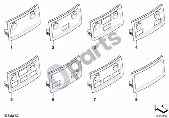 BMW 5 E60 E61 galinės centrinės konsolės tvirtinimo detalės (E60 520D) – schema