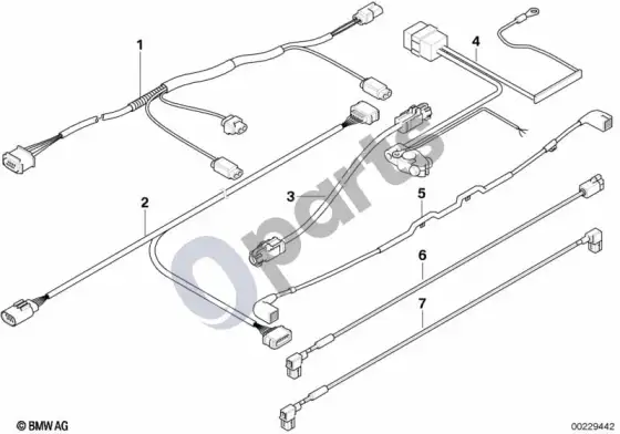 BMW 5 E60 E61 įvairūs papildomi laidų komplektai (E60 520D) – schema