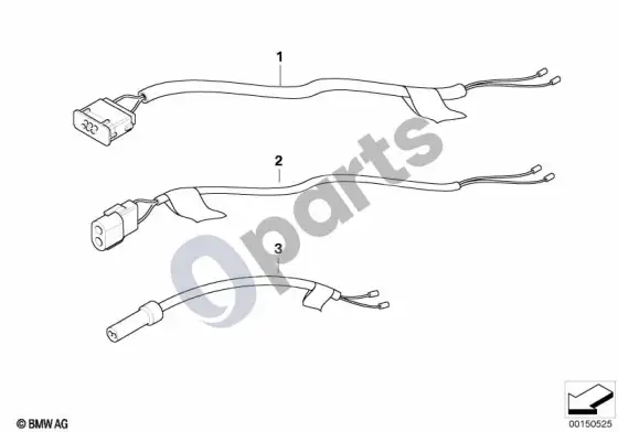 BMW 5 E60 E61 laidų remonto komplektai (E60 520D) – schema