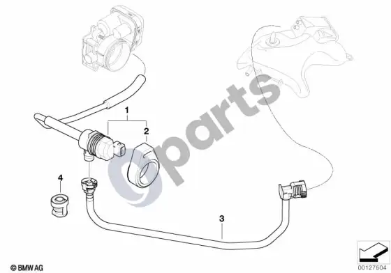 BMW 5 E60 E61 degalų bako vėdinimo vožtuvas (E60 520I, E60 525IM54, E60 530IM54, E61 525IM54) – schema