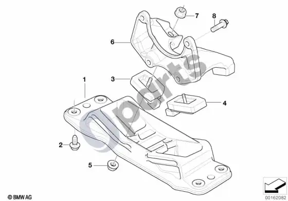 BMW 5 E60 E61 pavarų dėžės pakaba (E60 523I, E60 525IN52, E61 523I, E61 525IN52) – schema