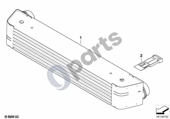 BMW 5 E60 E61 įpučiamo oro aušintuvas (E60 525D, E60 530DM57N, E61 525D, E61 530DM57N) – schema