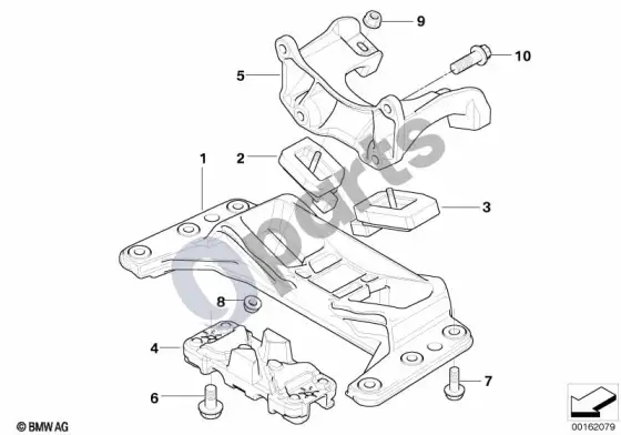 BMW 5 E60 E61 pavarų dėžės pakaba (E60 525IN52) – schema