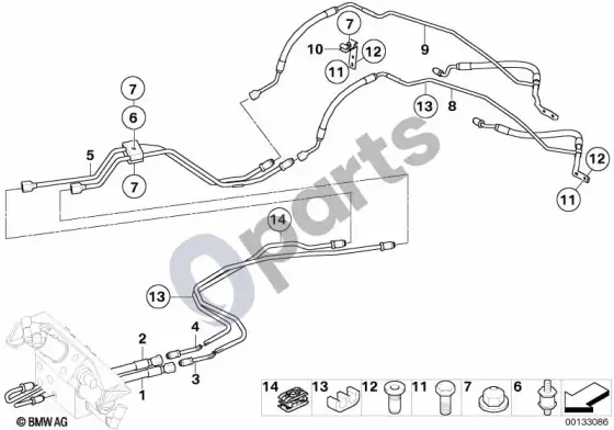 BMW 5 E60 E61 dynamic drive papildomos dalys (E60 530IM54, E60 530DM57N) – schema