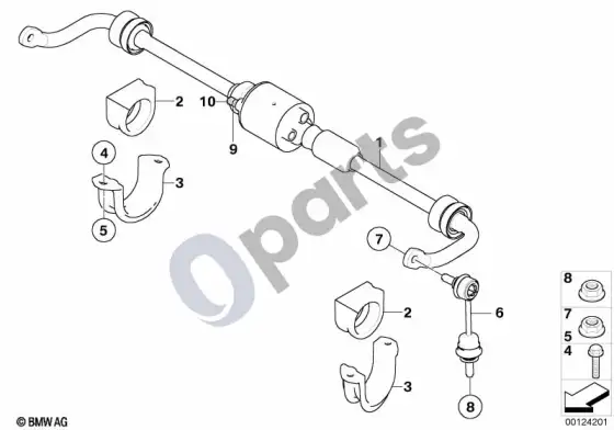 BMW 5 E60 E61 galinis stabilizatorius/dynamic drive (E60 530IM54, E60 530DM57N) – schema