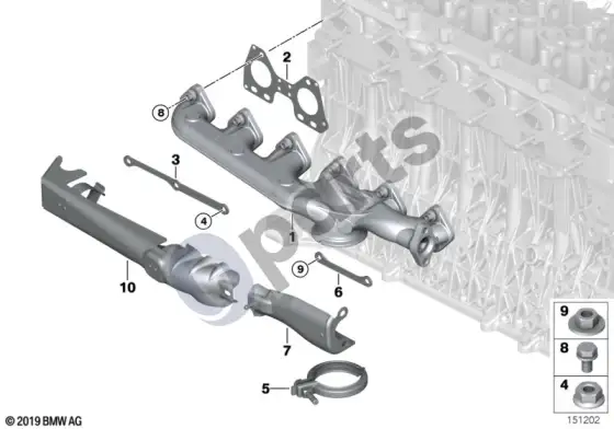 BMW 5 E60 E61 išmetimo kolektorius – AGR (E60 530XD, E60 530DM57N2, E61 530XD, E61 530DM57N2) – schema