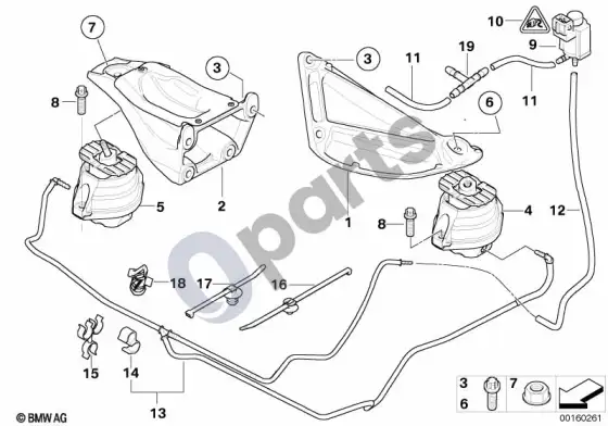 BMW 5 E60 E61 variklio pakaba (E60 530XD, E61 530XD) – schema