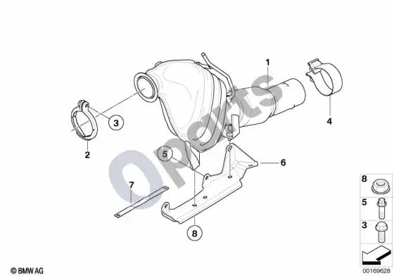 BMW 5 E60 E61 dyzelinio variklio katalizatorius (E60 535D, E61 535D) – schema