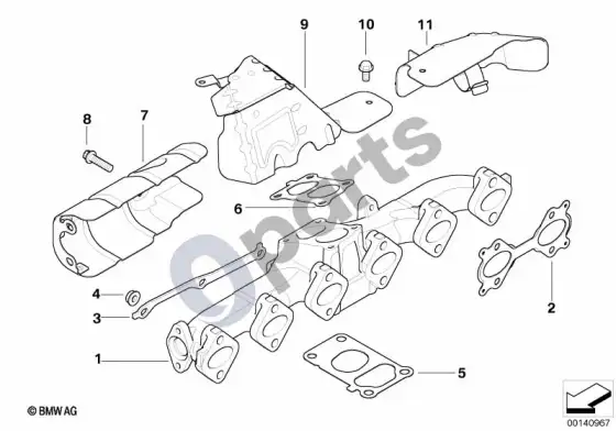 BMW 5 E60 E61 išmetimo kolektorius – AGR (E60 535D, E61 535D) – schema