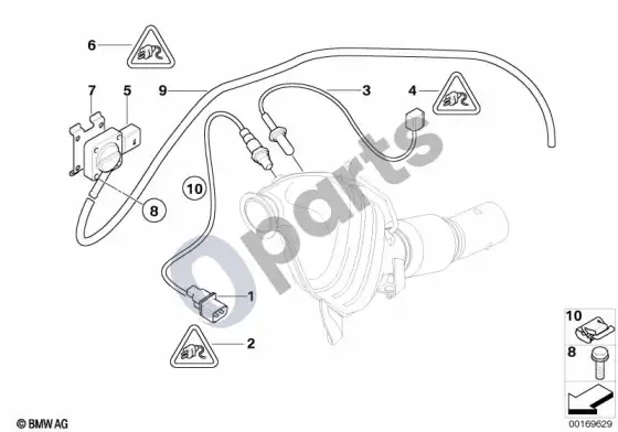 BMW 5 E60 E61 suodžių filtras, jutiklių sistema (E60 535D, E61 535D) – schema