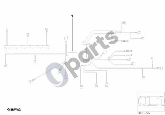 BMW 5 E60 E61 variklio laidų pynė, variklio modulis (E60 535D, E61 535D) – schema