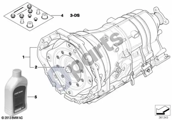 BMW 5 E60 E61 automatinė pavarų dėžė GA6HP26Z (E60 545I, E61 545I) – schema