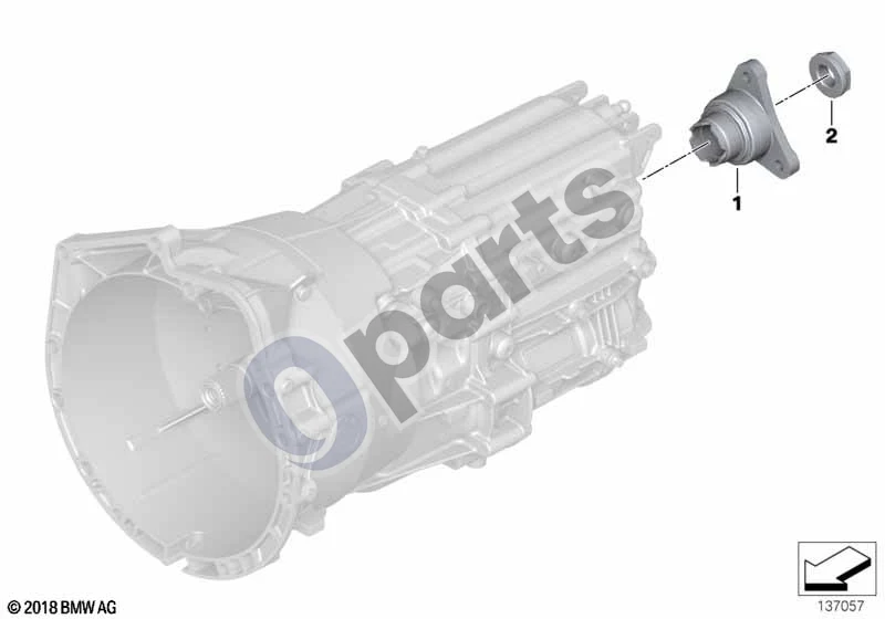 BMW 5 E60 E61 (2004–2010) GS6-53BZ/DZ įėjimo / išėjimo velenas (E60 545I, E61 545I) schema – pozicija 01: Išėjimo flanšas