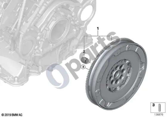 BMW 5 E60 E61 smagratis / dvigubos masės smagratis (E60 545I, E61 545I) – schema