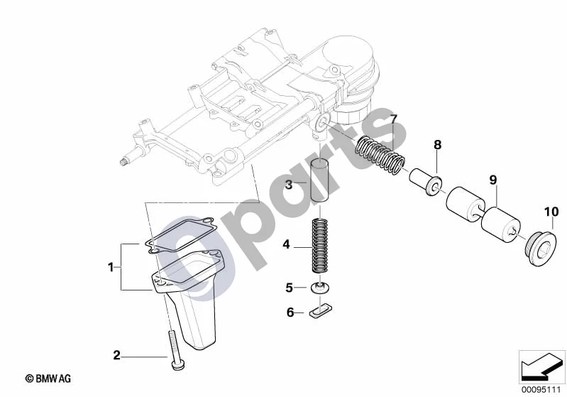 BMW 5 E60 E61 (2004–2010) Tepimo sistema, alyvos siurblys, atskiros dalys (E60 545I, E61 545I) schema – pozicija 09: Stūmoklis