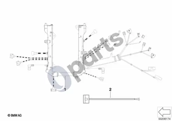 BMW 5 E60 E61 variklio laidų pynė, variklio modulis (E60 545I, E61 545I) – schema