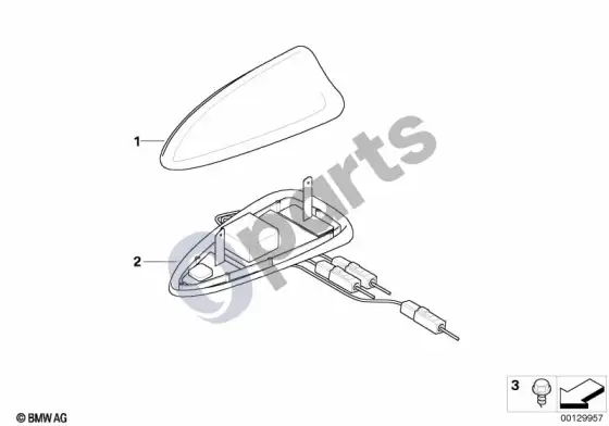 BMW 5 E60 E61 atskiros dalys, antena – schema