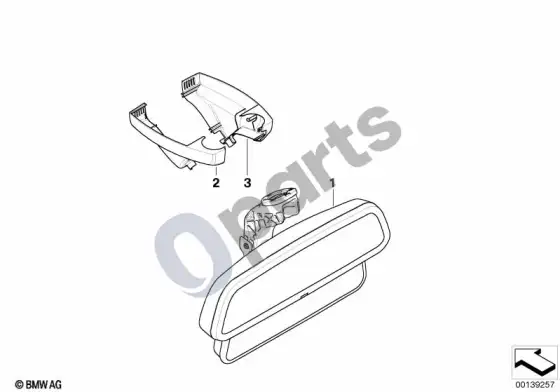 BMW 5 E60 E61 salono veidrodėlis (E60 LCI 520DM47N2, E60 520D, E61 520D) – schema