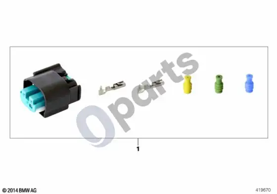 BMW 5 E60 E61 remonto komplektas, lizdo korpusas, 3 kontaktų (E60 LCI 520DM47N2, E60 520D, E61 LCI 520DM47N2, E61 520D) – schema