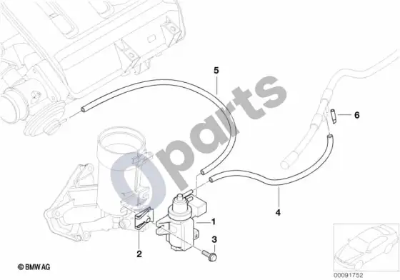 BMW 5 E60 E61 vakuuminis valdymas, EGR (E60 LCI 520DM47N2, E60 520D, E61 LCI 520DM47N2, E61 520D) – schema