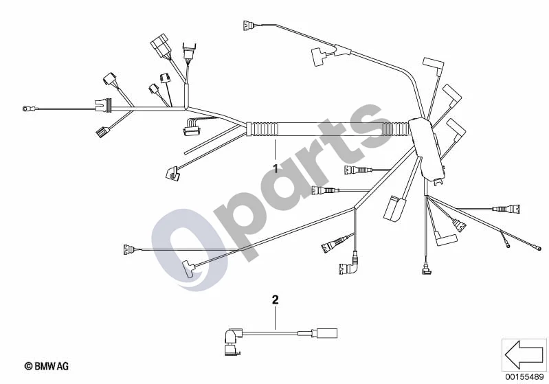 BMW 5 E60 E61 (2004–2010) Variklio laidų pynė (E60 LCI 520DM47N2, E60 520D, E61 LCI 520DM47N2, E61 520D) schema – pozicija 01: Variklio laidų pynė DDE